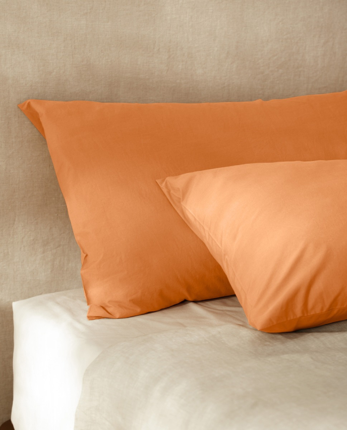 Fundas de Almohada de Algodón Lavado Florencia Naranja