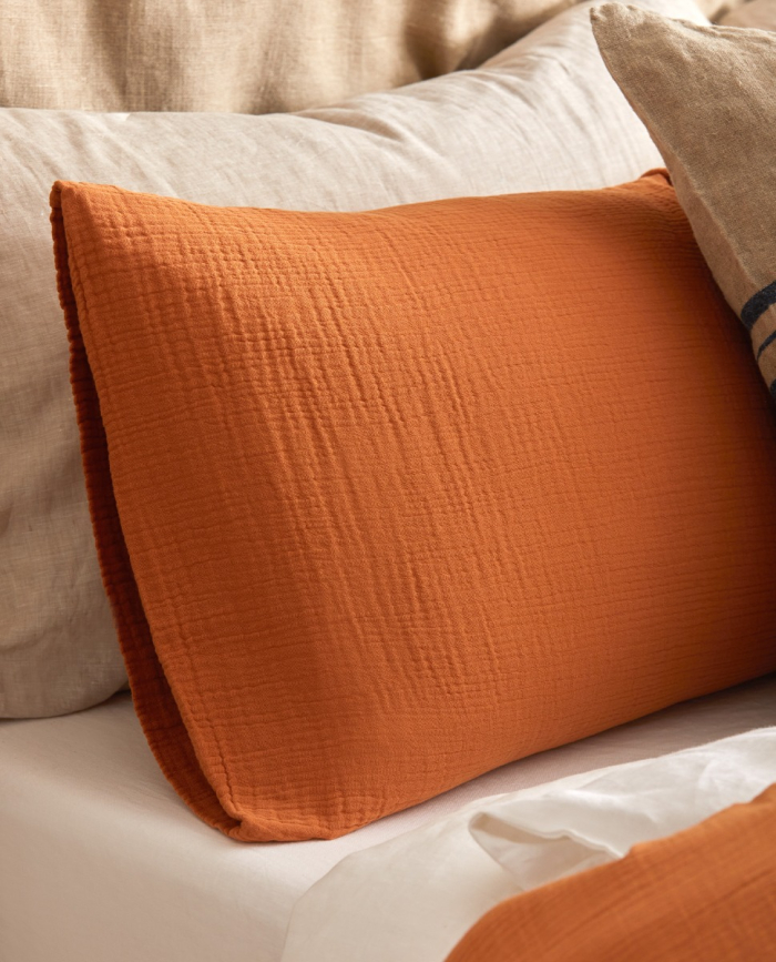 Fundas de Almohada de Gasa Gauze Naranja