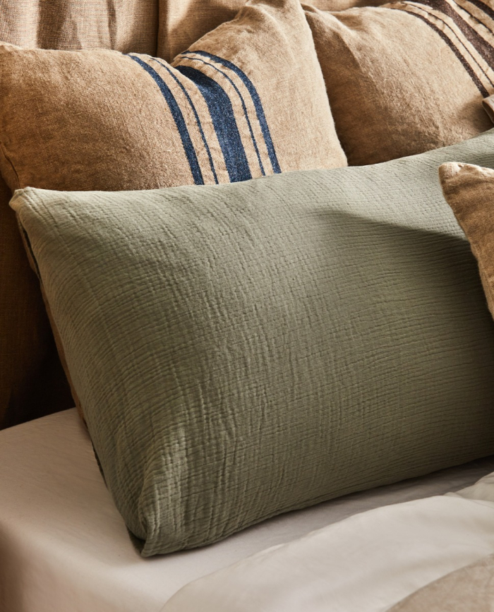Fundas de Almohada de Gasa Gauze Verde