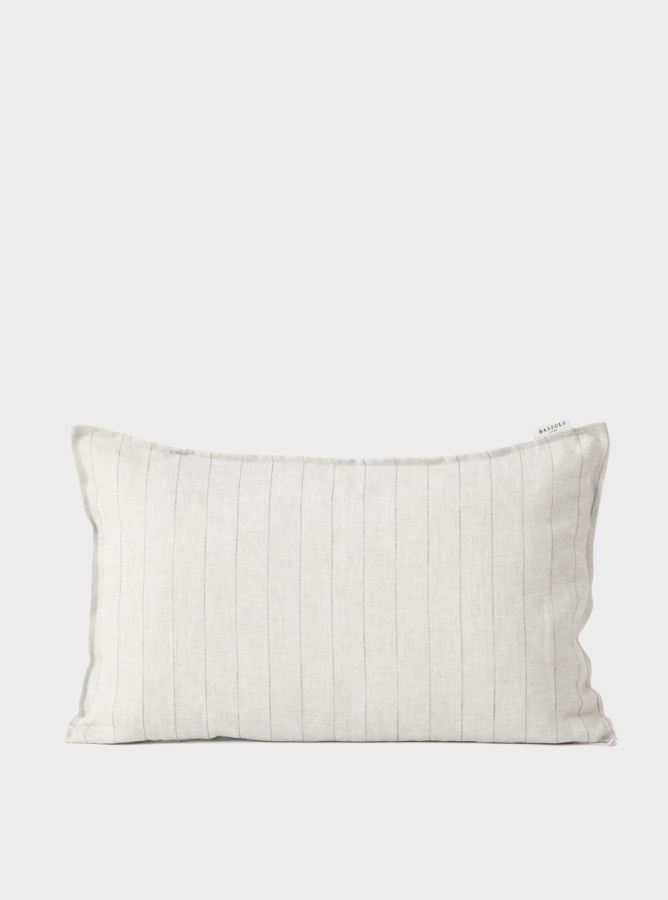 Funda de Cojín de Lino Gilles Gris 30x50 cm
