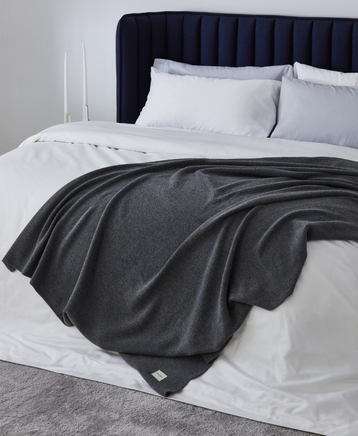 Plaid Tricotée Elliot Anthracite