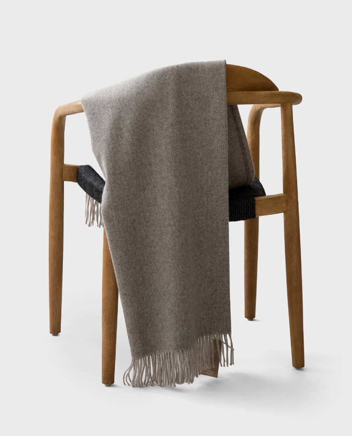 Manta de Lana y Alpaca Mont Blanc Beige