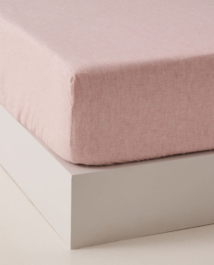 Fitted Sheet Linen Pink