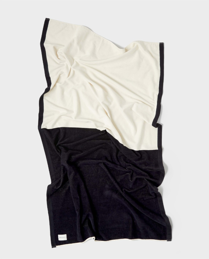 Toalla de Playa de Velour Midi Negro