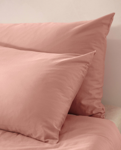 Pillow Case Sahara Pink Matt Washed Cotton