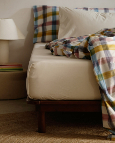Drap Housse Garment Washed Florencia Blanc Cassé
