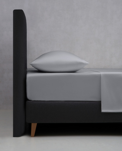 Drap Housse Satin 400 Gris